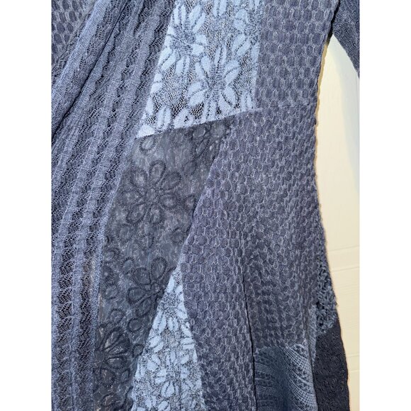 This & That Long Blue Open Front Cardigan Size Large - Picture 12 of 13